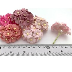 3/4″ – 2 cm Pink Mixed Wedding Craft Scrapbook Small Cottage Paper Flower (S11L)