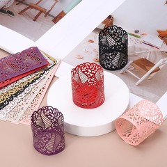 25Pcs Candle Wraps Decorate Tea Light Wrap Leaf Pattern, Silver