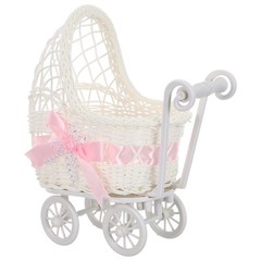 Handle Attachment Flower Basket Ornament Push Candy Baby Shower Favors Rattan
