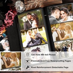 Wedding Photo Album 4×6 Large Capacity Linen Cover Slip In 300 Photos