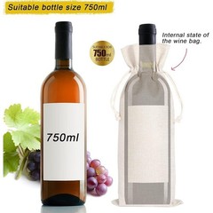 Eco-Friendly Cotton Wine Bag Drawstring Parties Engagement Wedding Graduation US