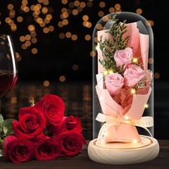 Mother’ s Day Gifts Forever Flowers Bouquet, Preserved Pink Rose