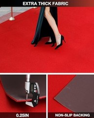 450GSM Extra Thick Red Carpet Runner for Party & Events, 4ft x 30ft Heavy Duty