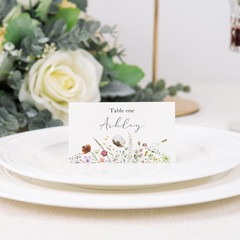 120 Pack Wildflower Table Place Cards Blank Seating Place Name Cards for Wedding