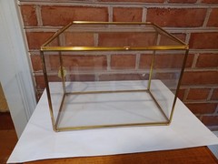 Gold Glass Wedding Card Box with Lock Large Geometric Reception Decor