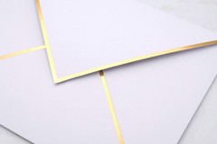 A7 Envelopes – V Flap Foil Border Luxury Mailing for 25 Pack, White