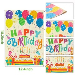 WATINC Happy Birthday Garden Flag Burlap Yard Signs Vertical Double Sided Rea…