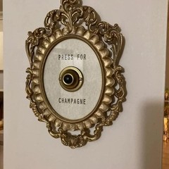 Champagne Framed Vintage Button,Champagne Themed Decor Wall Plaque