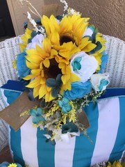 Sunflower wedding flowers pkg bridal bouquet decorations 18 Bouquets turquoise