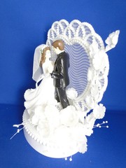 New Elegant Wedding First Dancing Couple Caketop, Lace Heart, #407A