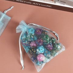 Drawstring Organza Bags, 100pcs Small Gift Pouches, Party Favors, Blue