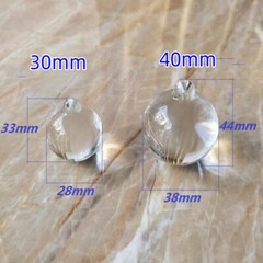 5pcs 40mm Crystal Smooth Ball Clear 1Hole Crystal Hanging Wedding Pendant