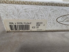 Lillian Rose Ring Bearer Pillow Vtg Layers of Lace Sequins Faux Pearls Ribbons
