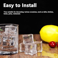 Fake Ice, 0.7» Fake Ice Cubes Clear Acrylic Ice Cubes Vase Fillers for