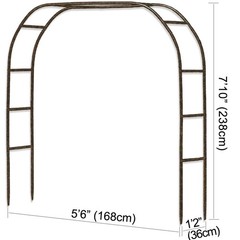 Metal Garden Arch,7.8 Feet High x 5.5 Wide Sturdy Brown Strengthen