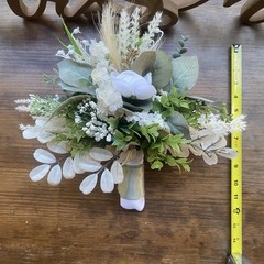 Beautiful Bridal Wedding Bouquet Lovely Budget Friendly Faux Florals White Green