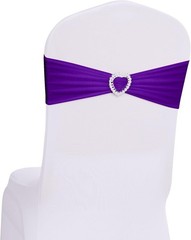 Pack of 30 Spandex Chair Sashes Bows Stretch Chair Cover Band with Buckle Sli…