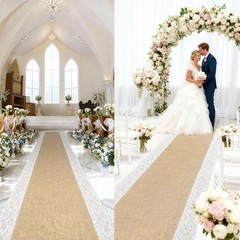 3ft x 50 ft Natural Burlap Wedding Aisle Runner,Outdoor for Wedding Ceremony …