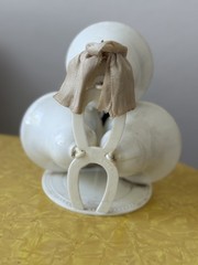 Vintage 1950s Wedding Cake Topper, Bride & Groom, Plastic Horseshoe Good Luck