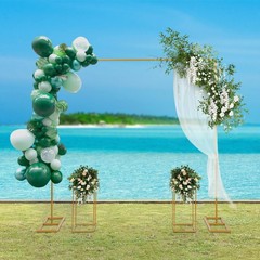 Gold Wedding Backdrop Stand Set with Balloon and Flower Displays