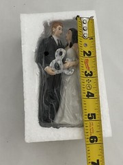 Weddingstar Cake Topper Bridal Couple Wedding Porcelain Figurine Holding & Sign