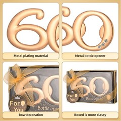 50Pieces 60 Bottle Opener Gifts for 60th Birthday Party Favors 60th Anniversa…
