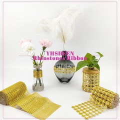 Bling Ribbon, 4In X 3Yards Rhinestone Mesh Fabric Roll for Crafts, Mum Wrap T…