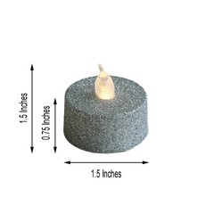 12 pcs 1.5″ tall LED Tealight Glittered Candles Lights Wedding Home Centerpieces