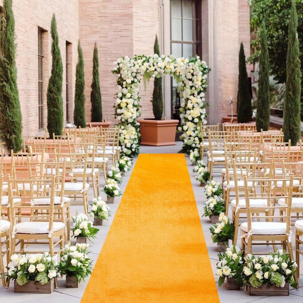 Wedding Aisle Runner 4.5ftx20ft Gold Aisle Runners Velvet Carpet Runner for P…