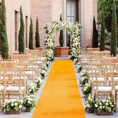Wedding Aisle Runner 4.5ftx20ft Gold Aisle Runners Velvet Carpet Runner for P…