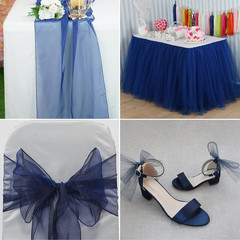 Navy Blue Tulle Fabric Rolls 54 Inch by 40 Yards Tulle Bolt Spool for Wedding De
