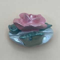 Floral Place Card Holders Pastel Rose Ceramic Table Decor Set of 8