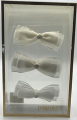 White Wedding Accessory Bows Organza and Satin Hook and Loop Set of 4