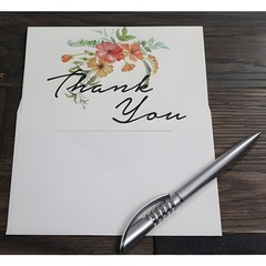 100 Floral All Occasions Thank You Cards with Envelopes Set 4×6 Invitation Note