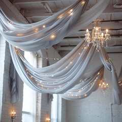 5ft x 32ft SILVER Premium Chiffon Sheer Backdrop CURTAIN PANEL Drape Party