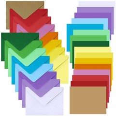 Supla 160 Sets 16 Colors Contour Flap Envelopes & Blank Single Panel Cards fo…