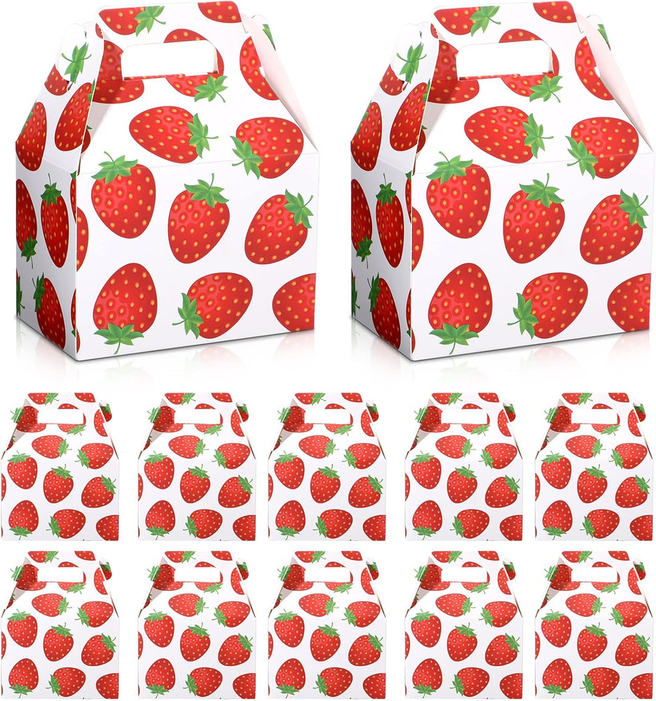 22 Pcs Strawberry Party Favor Boxes Strawberry Candy Treat Goody Gift Boxes for
