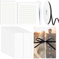 Pearl Wedding Invitation Kit W/ Vellum Jackets Ribbon & Pearl Stickers 50 Sets
