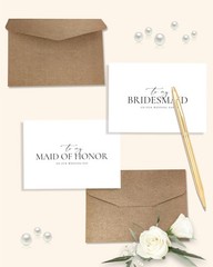 6 Pieces Bridesmaid Cards with Envelopes, 4 Pieces To My Bridesmaid On Our We…