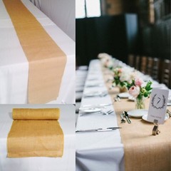 BURLAP TABLE RUNNER 14″ x 108″ 100% JUTE BURLAP TABLE DECOR WEDDING SHOWS