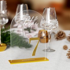 Arch Wedding Table Numbers 1-10 with Stands Elegant Gold Number 5.5 x 7” Arch…