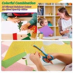 Glitter Colored 8.5 in x 11 in-250 gsm-150 Sheets, 25 colors