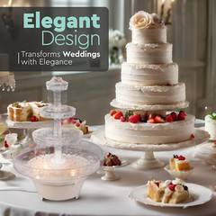 Lighted Plastic Wedding Water Fountain – Great for Cake Centerpiece, Parties, Of