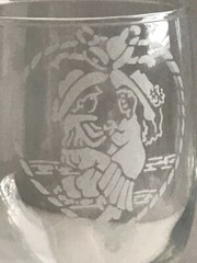 Western Wedding Wine Toasting Set, Etched Cowboy and Cowgirl Lassoed
