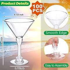 Mini 5 oz Plastic Martini Glasses – Disposable – Mini 100