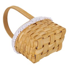 Natural Wood Flower Basket with Handle for Wedding and Everyday Floral Display