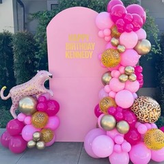Hot Pink Cheetah Balloons, Pastel Pink Metallic Gold Leopard Hot Pink Gold