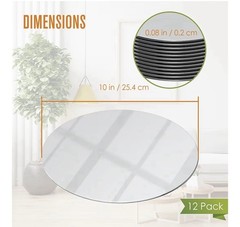 12PCS Round Mirror Tray for Table Centerpieces No Glass Acrylic 10inch/25cm