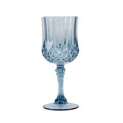 DUSTY BLUE 6 Plastic 8 oz Crystal Cut Goblets WINE GLASSES Party Events