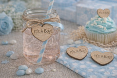 100 qty 1″ It’s A Boy! Wood Hearts Table Confetti Wooden Wedding Decor